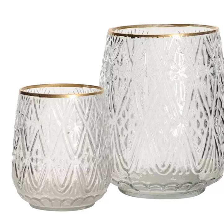 Windlicht aus Glas, bauchig