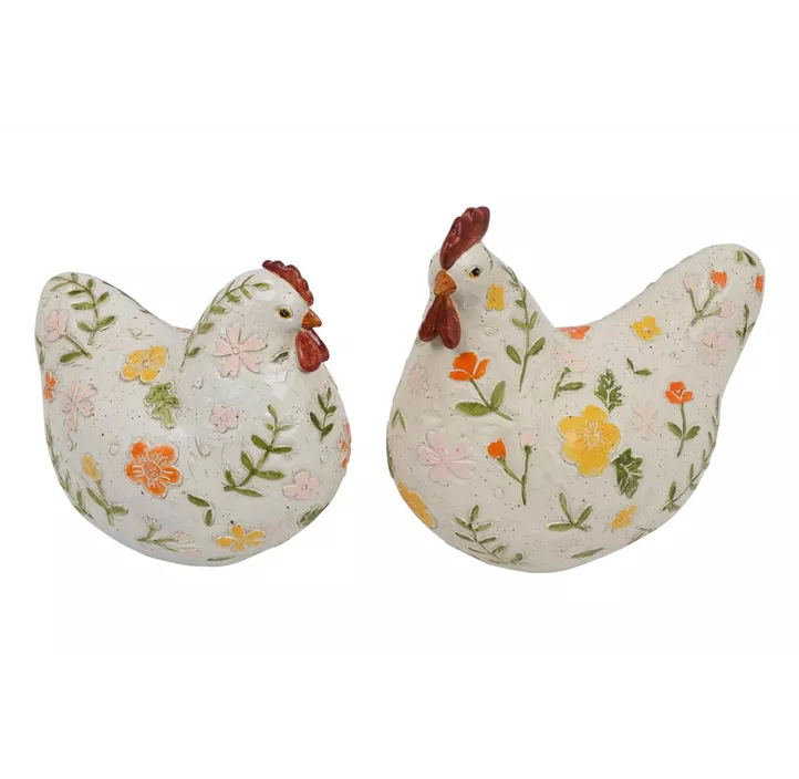 Huhn mit Blumenoptik