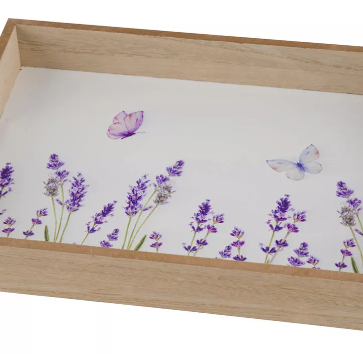 Holztablett Lavendel
