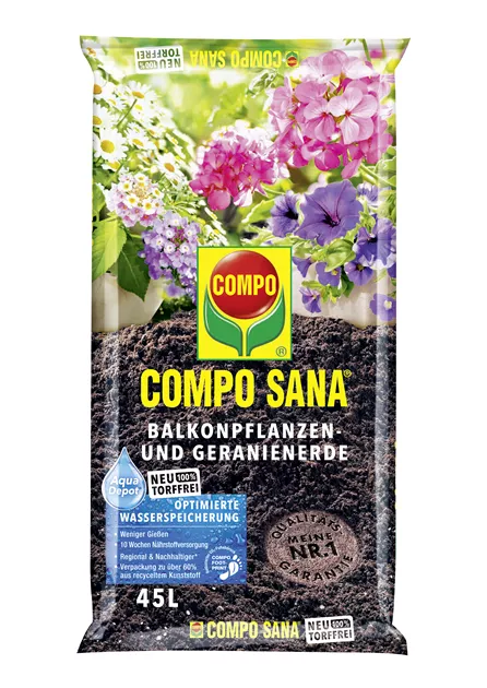COMPO SANA Balkonpflanzen- und Geranienerde torffrei - Bellaflora