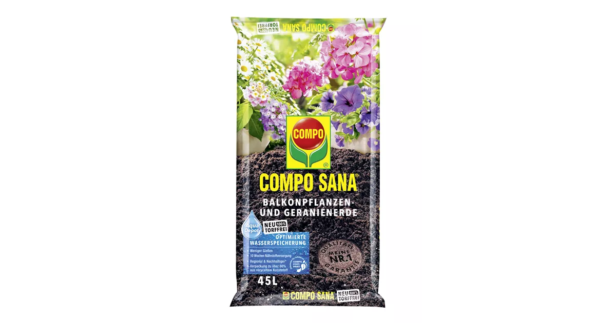COMPO SANA Balkonpflanzen- und Geranienerde torffrei - Bellaflora