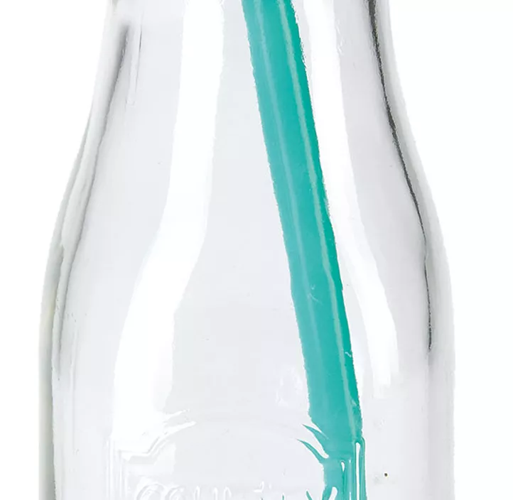 Limoflasche mit Deckel inkl. Strohhalm