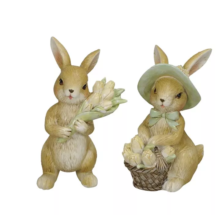 Hase mit Tulpen