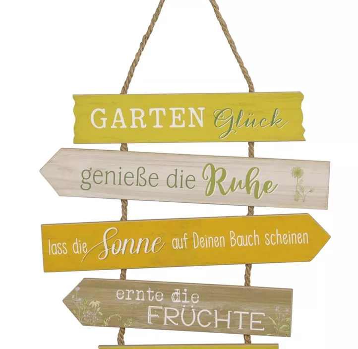 Schild Gartenglück zum Hängen