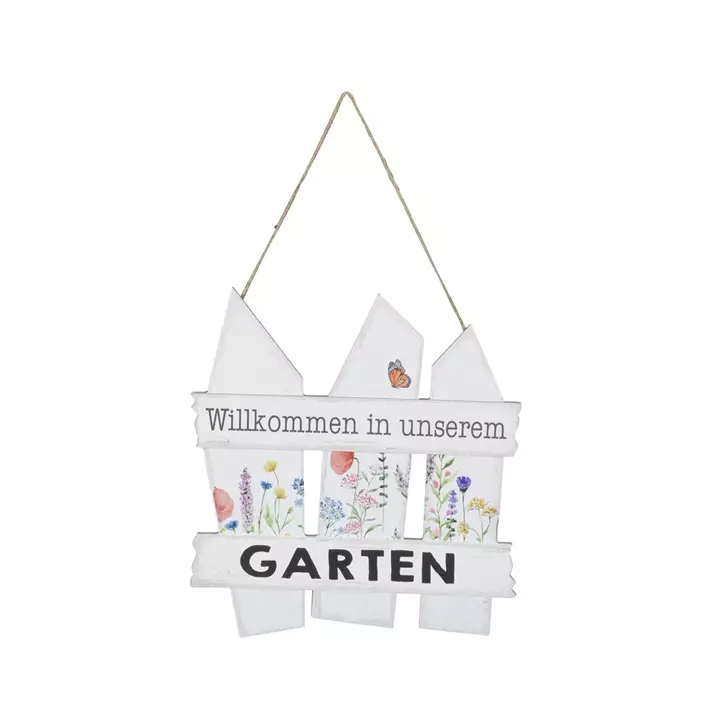 Schild Gartenzaun zum Hängen