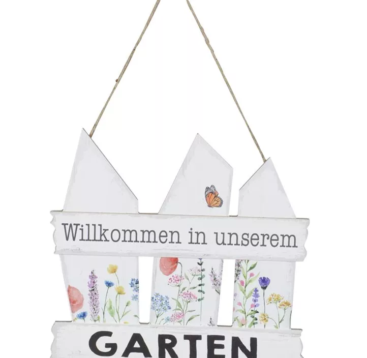 Schild Gartenzaun zum Hängen