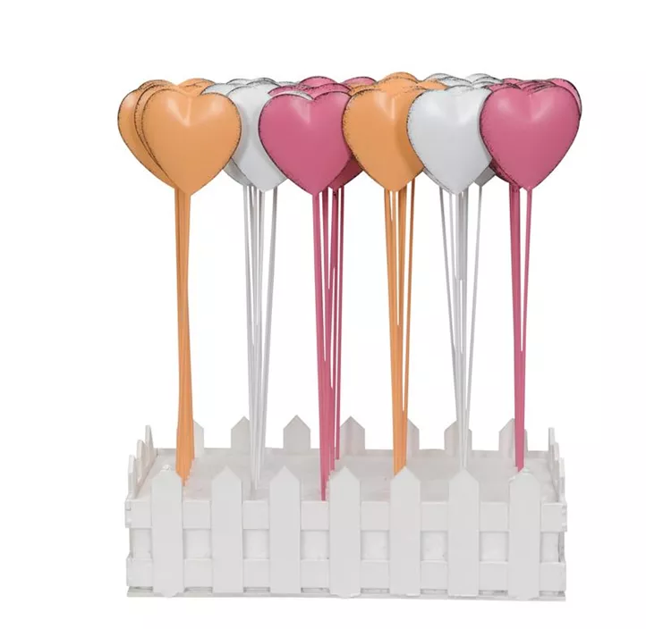 Stecker Herz sortiert - rosa, orange, weiß