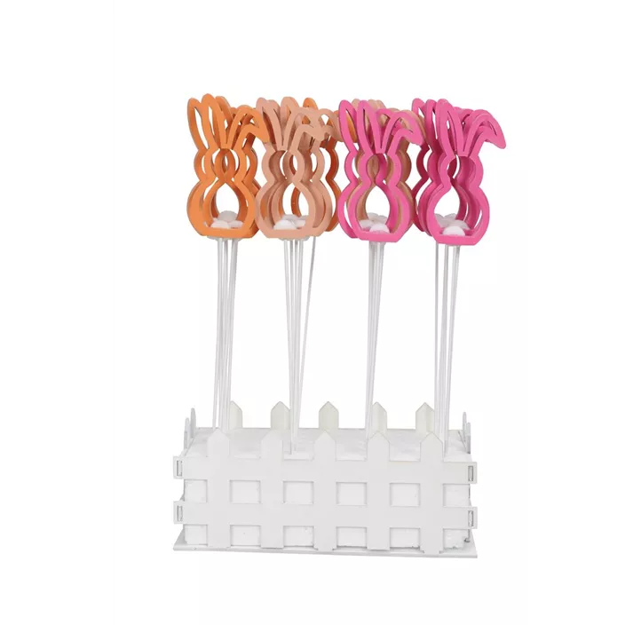 Stecker Hase - orange, rosa