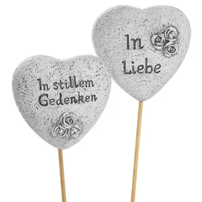Grabdeko Herz auf Stab