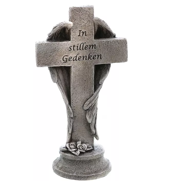 Grabdeko Kreuz mit Flügeln