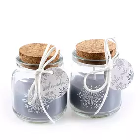 Kerze im Glas, Schneeflocke, 2er Set