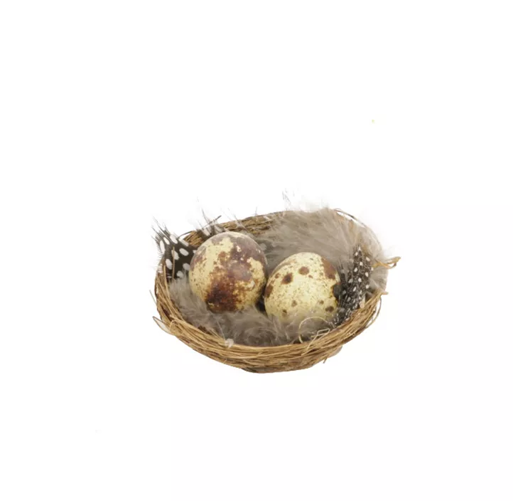 Nest mit Wachteleier 6er Pack