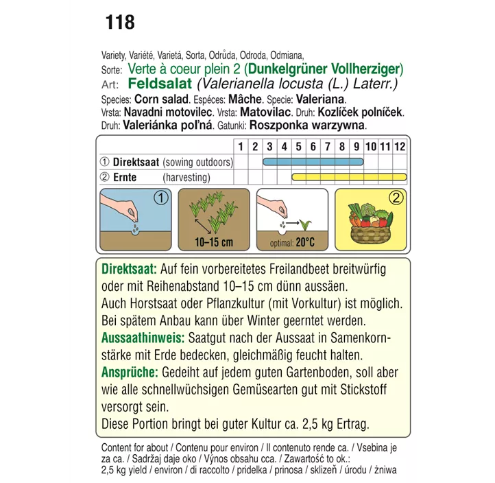 Feldsalat Dunkelgrün Vollherzig 2