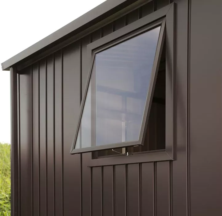 Gerätehaus AvantGarde A5 dunkelgrau mit Standardtür + Fenster
