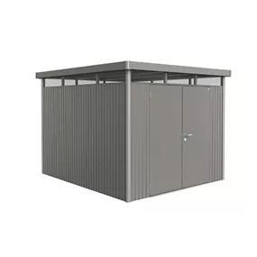 Gerätehaus HighLine H5 quarzgrau mit Doppeltür + Fenster