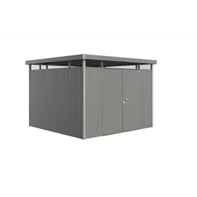 Gerätehaus HighLine H6 quarzgrau mit Doppeltür + Fenster