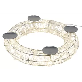 LED Metalladventskranz mit Timer, Adapter, 150 LED