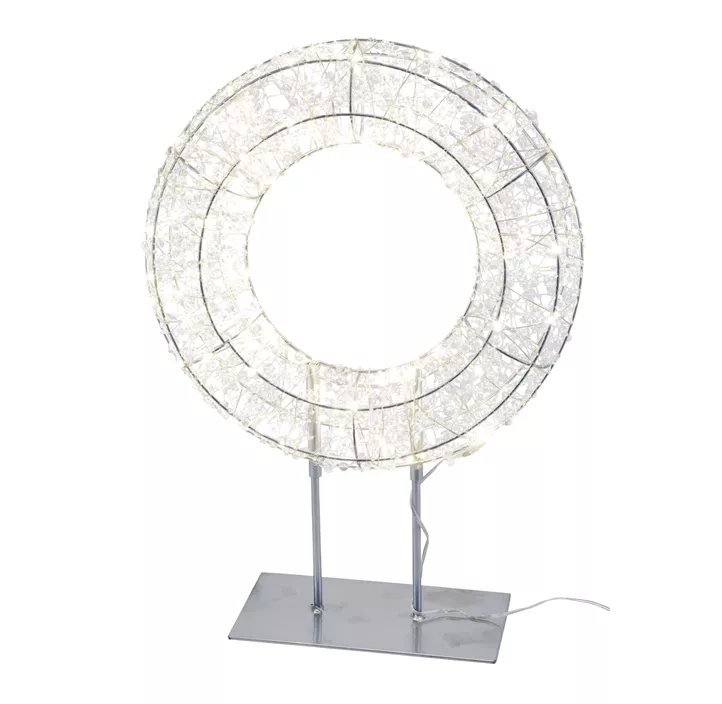 LED Metallkranz auf Fuß, Timer, Adapter, 250 LED