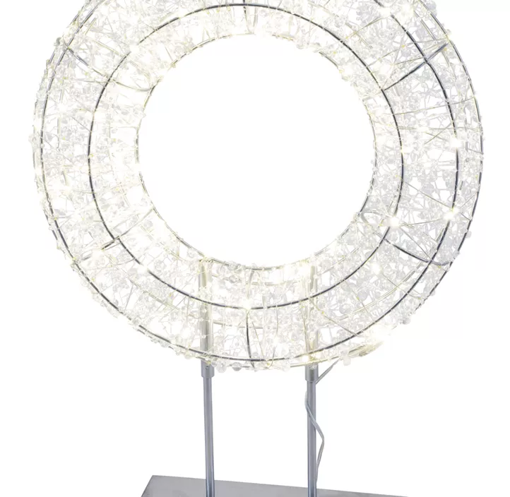 LED Metallkranz auf Fuß, Timer, Adapter, 250 LED