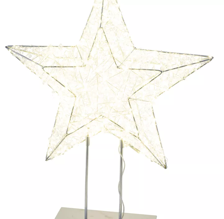 LED Metallstern auf Fuß, Timer, Adapter, 300 LED