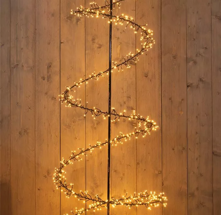LED Baum Swirl Cluster klass. warm, Dimmer u. Timer, 960 LED