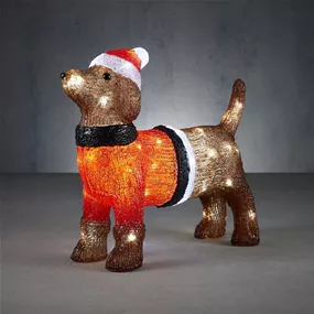 LED Hund Acryl mit Timer, outdoor