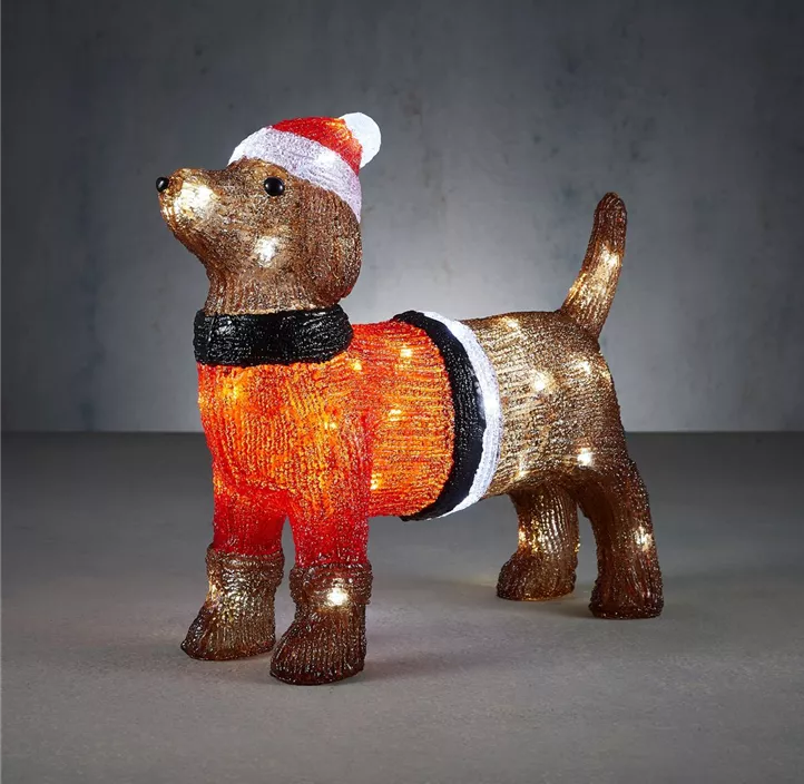 Hund Acryl multi farben 48 led IP44 Timer