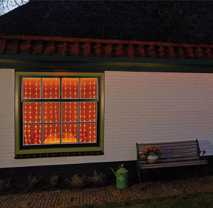 Vorhangbeleuchtung 20 Stränge mit Timer u. Dimmer,