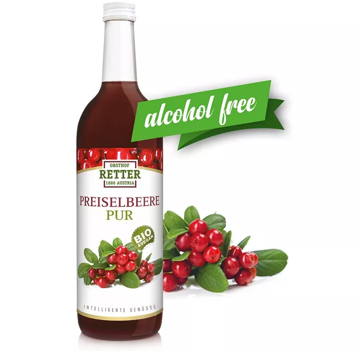 BIO Preiselbeer pur, 100% Direktsaft