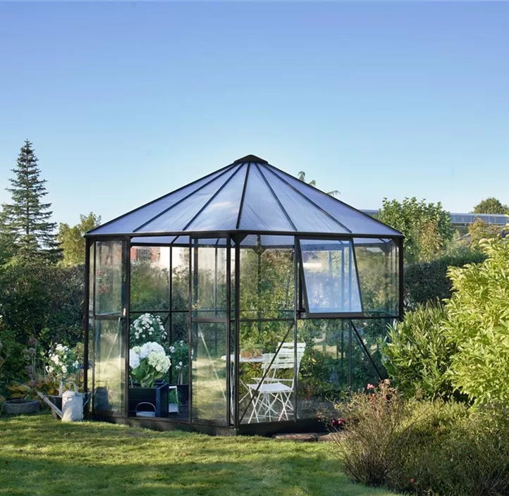 mit 3 mm Sicherheitsglas, 375 x 375 x 287 cm