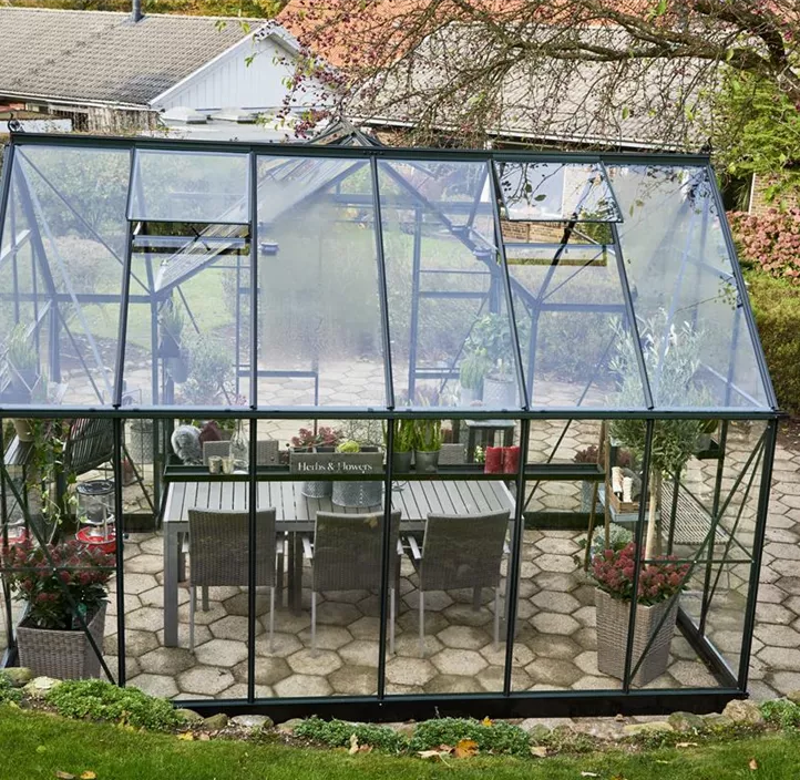 Garden Room grün m/3 mm Sicherheitsglas ohne Funda