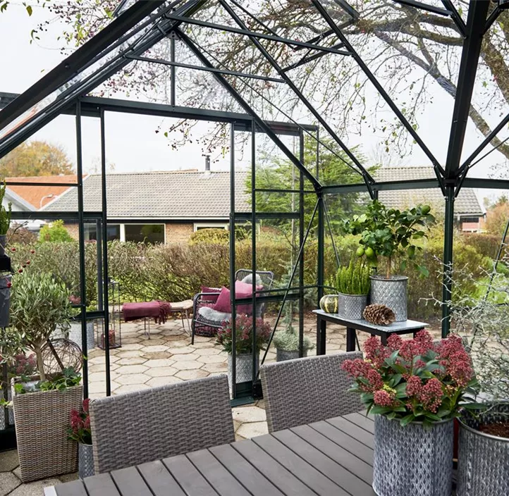 Garden Room grün m/3 mm Sicherheitsglas ohne Funda
