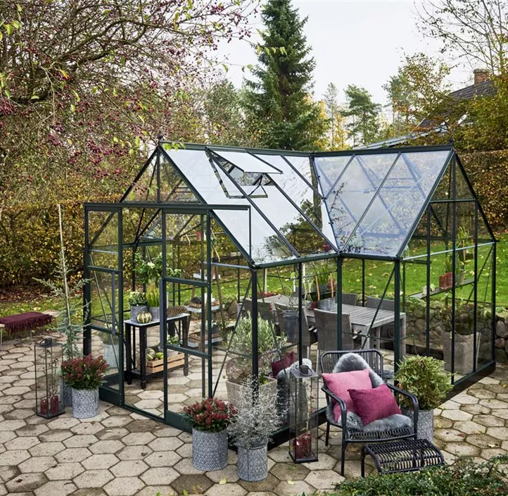 Garden Room grün m/3 mm Sicherheitsglas ohne Funda