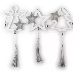 Baum/Engel/Stern mit Quaste zum Hängen Baum/Engel/Stern mit Quaste zum Hängen