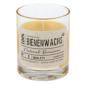 Bienenwachskerze im Glas 100% BW