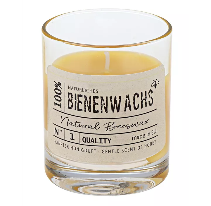 Bienenwachskerze im Glas 100% BW