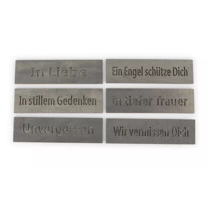 Schild mit Spruchgravur 6fach