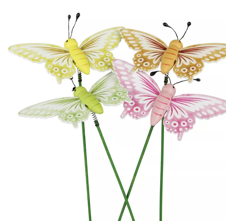 Stecker Schmetterling 4sortiert