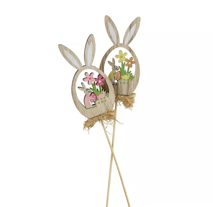 Stecker Hasenkopf mit Dekogras