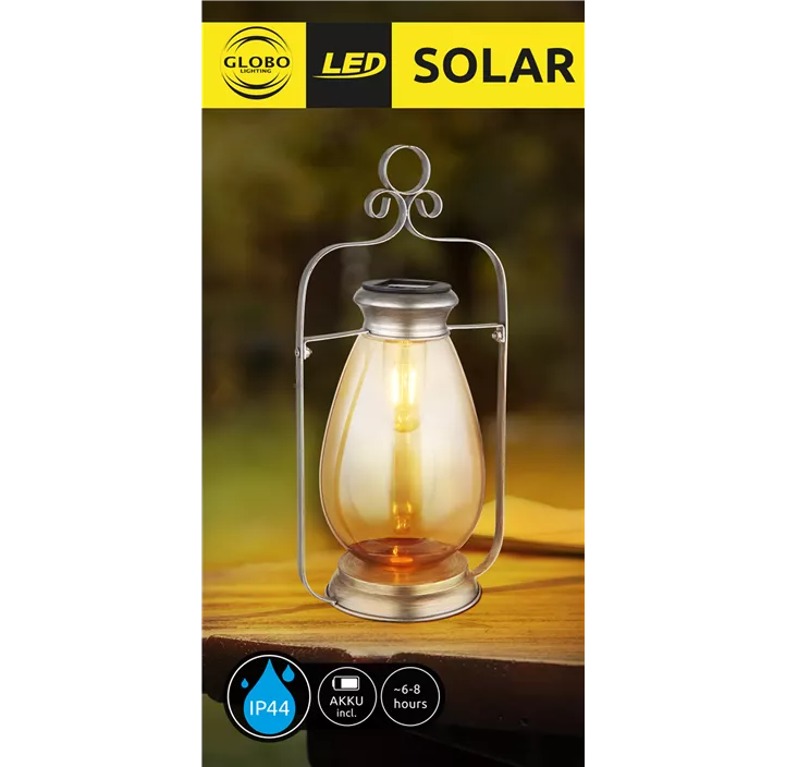 Solar-Laterne antik, Glas amber