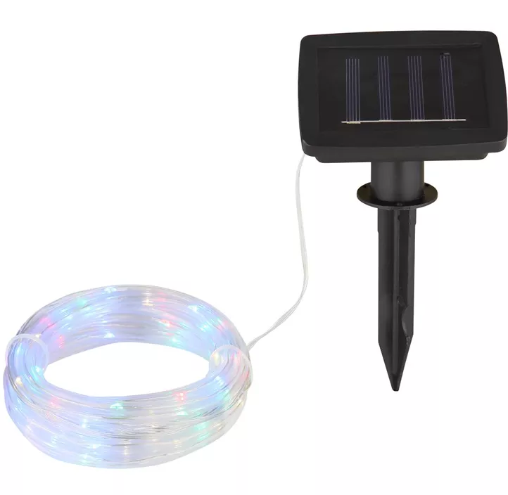 Solar-Lichterschlauch bunt, 50 LEDs