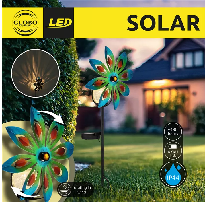 Solar-Steckleuchte Blume blau