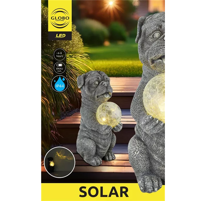 Solarleuchte Hund Mops