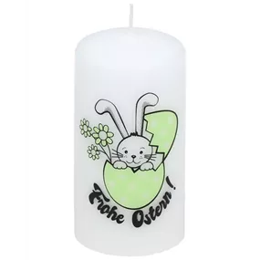 Stumpenkerze Hase mit Ei