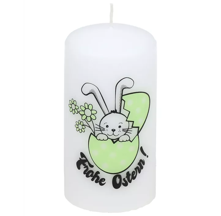 Stumpenkerze Hase mit Ei