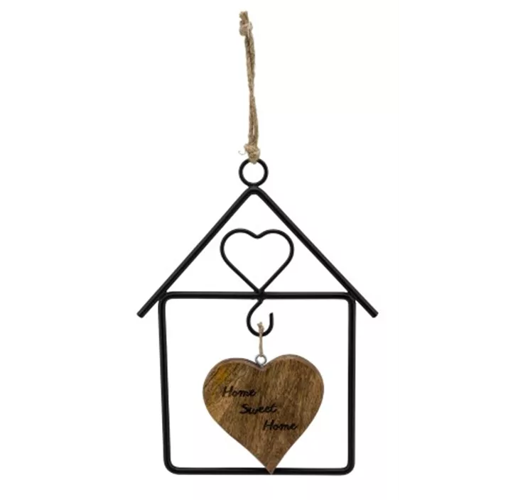Metallhaus mit Holzherz