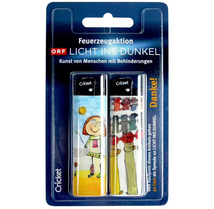 Licht ins Dunkel Feuerzeug 2er Blisterpackung