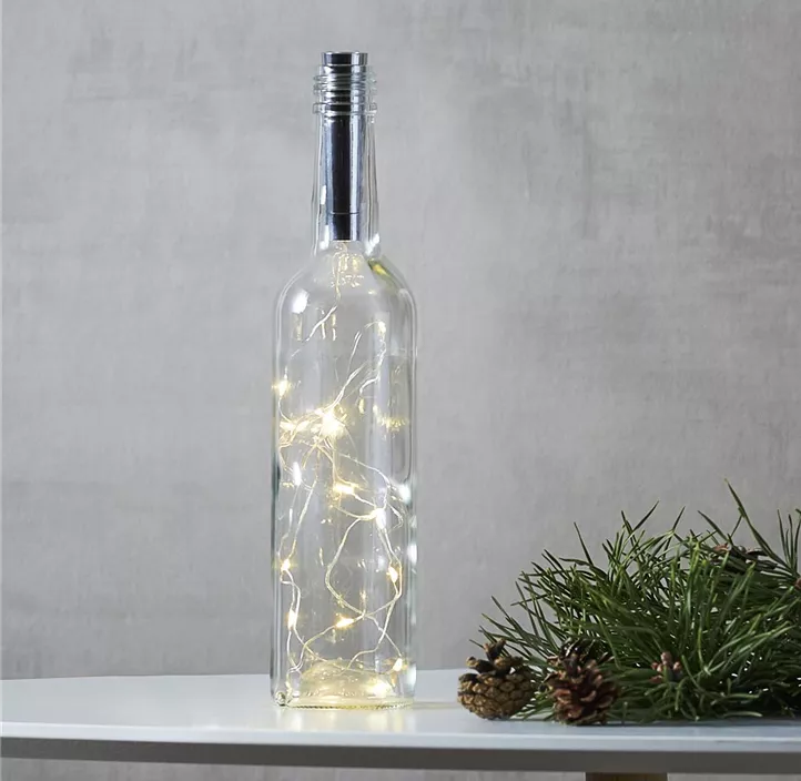 LED-Draht-Flaschenbeleuchtung, 15 LEDs