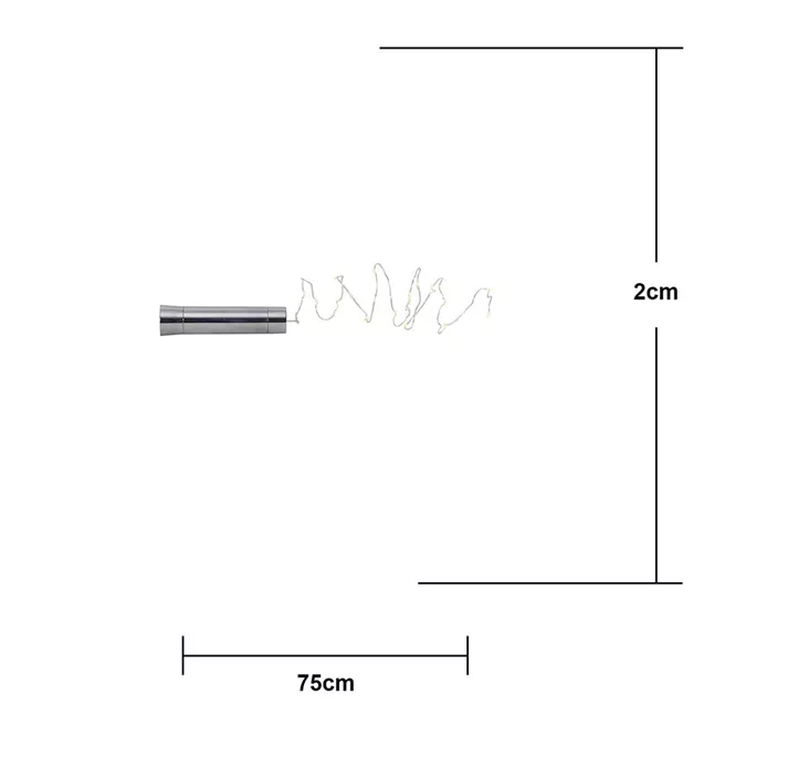 LED-Draht-Flaschenbeleuchtung, 15 LEDs