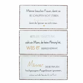 Schild Männer 1 3fach sortiert